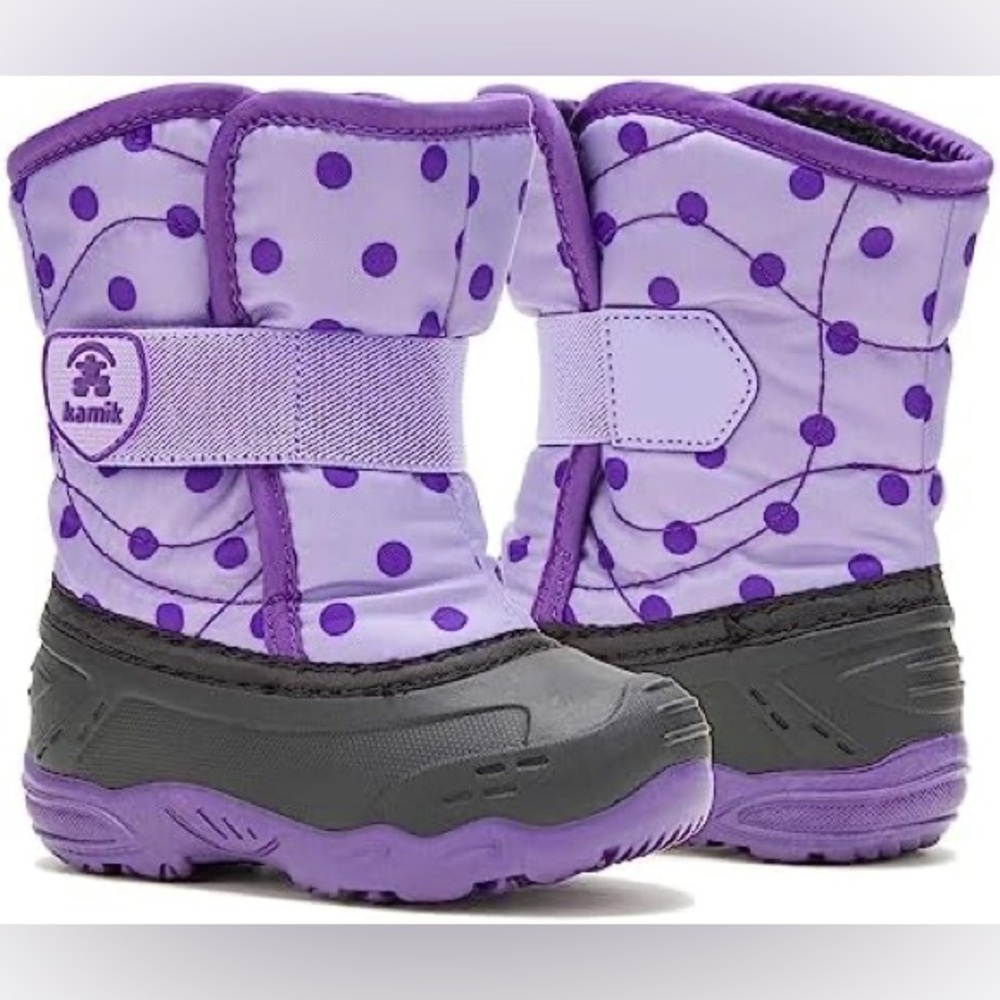 Size 10 Toddler Kamik Purple and Gray Kids Snow Boots